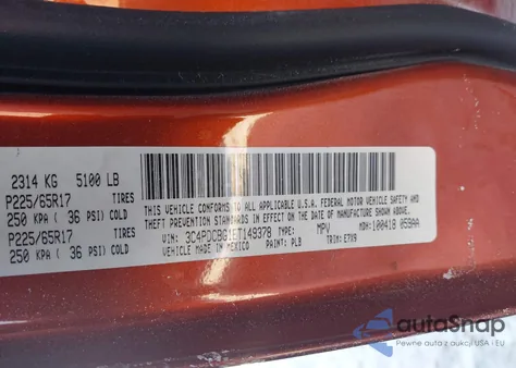 2014 Dodge Journey Sxt z USA, uszkodzony, nr VIN 3C4PDCBG1ET149378